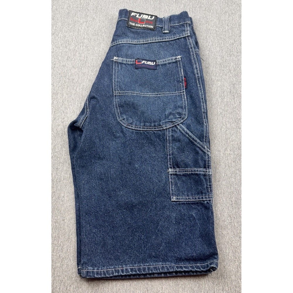 Vintage Y2K 2000s FUBU Jean The Collection Denim Jorts Shorts Size 34 *READ*